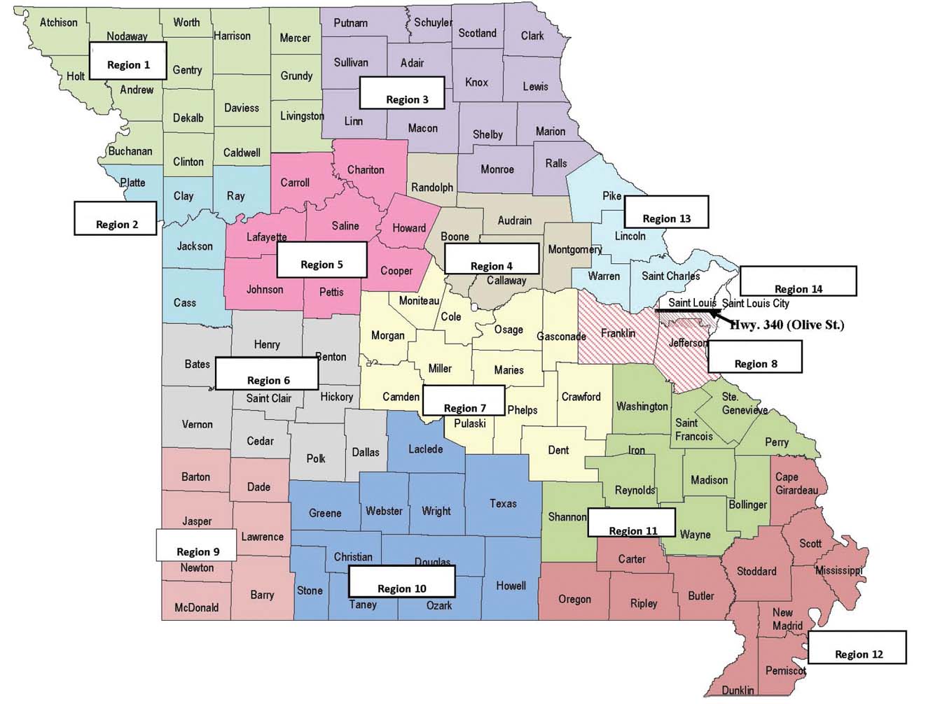 MRTA Region map